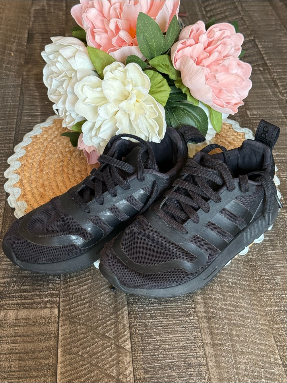 adidas Boy’s Black Athletic Running Sneakers